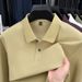 100% Cotton Long Sleeve Polo Shirt T-Shirt Men's Spring And Autumn New Style Turn-Down Collar Solid Color Business_viptrois.com