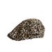 Ins Niche Leopard Print Forward Hat For Women, Subculture Hot Girl Y2K Style, Face-Slimming Versatile Beret_viptrois.com