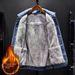 Fleece Thickened Denim Jacket Men's Autumn Lamb Wool Men's Casual Jacket Thermal Cotton-padded Jacket_viptrois.com