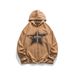 Catalog Spring American Style Graffiti Print Cardigan Suede Sweatshirt Men's Retro Loose Couple Versatile Hooded Jacket_viptrois.com