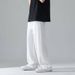 Men's Clothing Ice Silk Pants Men's Summer Thin Ins Drape Straight Trousers Men And Women The Same Style Solid Color Wide Leg Casual Pants_viptrois.com