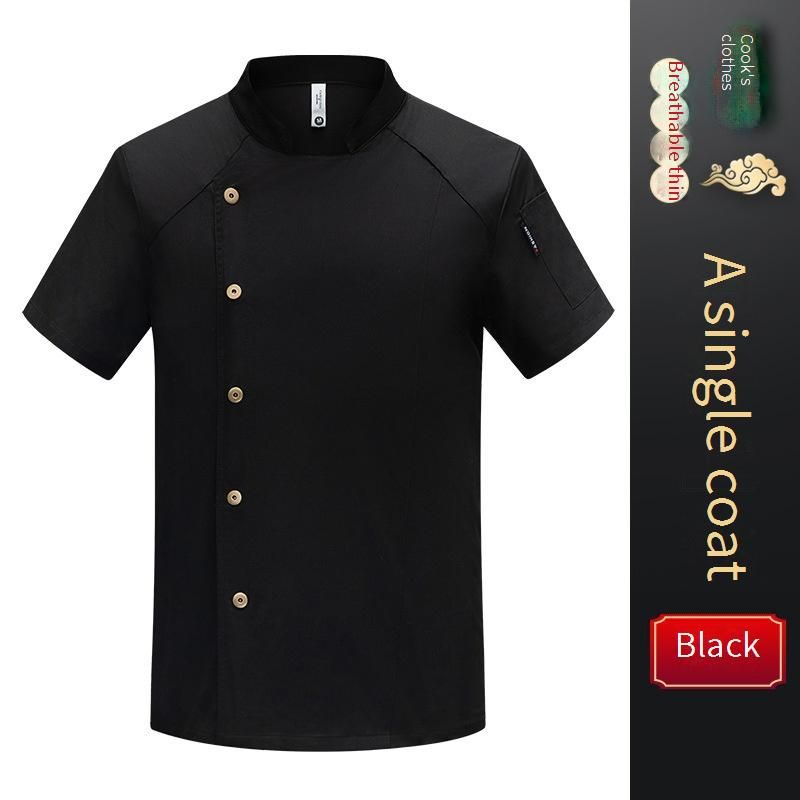 Men's Clothing Short Sleeved Chef Clothes Breathable Summer Hotel Restaurant Kitchen Canteen Work Clothes_viptrois.com