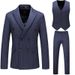 Men's Casual European And American Business Striped Double-breasted Suit, Groom, Best Man, Banquet Host, Three-piece Suit + Waistcoat + Long Pants_viptrois.com