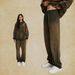 EXISTANCE Distressed Vintage Streetwear Hoodie & Jogger Set - Oversized Washed Cotton Blend Unisex Casual Outfit (Black/Brown/Grey/Green, S-XXL)_viptrois.com