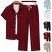 New Men's Hawaiian Casual Business Casual Loose-fitting Short-sleeved Pants And Versatile Shirt Set_viptrois.com
