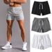 Summer Men's Running Training Shorts Thin Solid Color Casual Sports Pants Trendy American Squat Shorts_viptrois.com