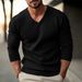 Loom Cross-Border European American New Autumn And Win Men's Knitted V-Neck Slim Thin Long-Sleeve Pullover Base Shirt_viptrois.com
