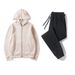 Sports Clothing Autumn And Winter Zip Up Shirt Hooded Sweatshirt + Sweatpants 2 Piece Set Sportswear Solid Color Couple Hoodie Sweatshirt Suit_viptrois.com