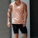 Men's Clothing Knitted Vertical Strip Fitness Sports Leisure Slim Vest Sleeveless Wide Shoulder Vest_viptrois.com