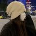 Hat for women in winter, thickened and warm knitted hat, Korean version, big head, ear protection, windproof, pile up_viptrois.com