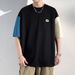 2025 New Short Sleeved Summer Thin Trendy Brand Youth Print Men's Contrasting Color T-shirt Base Top_viptrois.com