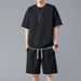 Men's Clothing Summer Leisure Sports Suit Large Size Ice Silk Cool Thin T Shirt Leisure Loose Trend Shorts_viptrois.com