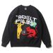 Loom 2022 Trendy Men's Fashion European And American Style Kanye Retro Graffiti Foam Print Crew Neck Fleece Sweatshirt FOG_viptrois.com