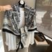 Women's Scarves Retro Black 130cm Large Square Scarf Spring And Summer Cotton And Linen Sunscreen Shawl Outer Wear Dual Purpose Sunscreen Silk Scarf_viptrois.com