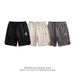 Men's Hip-Hop Loose Fit Casual Shorts Breathable Cotton Blend Summer 5-Inch Letter Print Streetwear Gym Essential_viptrois.com