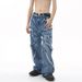 Men's Clothing | Summer New Arrivals Personalized Hip Hop Tassel Raw edge Loose Wide leg Denim Pants_viptrois.com