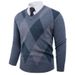 Pure 2025 Autumn Winter New M's Casual Sweater Trdy Brand Fashion Argyle Pattern Half Turtleck Knitted Base Shirt For_viptrois.com