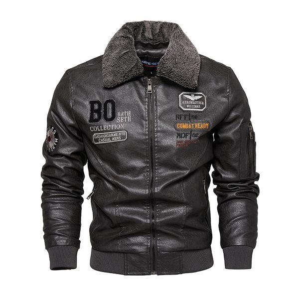Men's Clothing Leather Jacket New Men's Pu Leather Jacket Motorcycle Suit Fleece Leather Jacket Men's Jacket Men's_viptrois.com