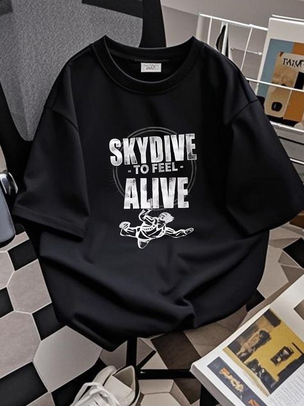 SKYDIVE To Feel ALIVE Tee T-shirt Fashion Stretched Stylish Designer Clothes Breathable Casual Graphic Slightly Versatile Streetwear Soft Summer_viptrois.com