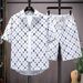 Summer 2025 Fashion 2 Pieces Set Tracksuit Men's 100% Cotton Two Shirt Shorts Haruku Streetwear Oversized Sets Short Outfits Suits M-4XL_viptrois.com