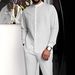 Men's Ethnic Style Stand Collar Shirt And Pants Set, Long Sleeve Casual Linen Blend Suit_viptrois.com