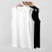 Men Wear Sleeveless T-shirts And Vests For Summer Fitness. Pure Cotton Round-neck Loose Short-sleeved Shirts_viptrois.com