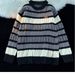 Unisex Stripe Knit Sweater – Oversized Drop-Shoulder Pullover (M-3XL, Polyester-Blend Casual Top, Gender-Neutral Streetwear Staple)_viptrois.com