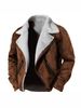 Men's Large-sized Winter Casual Lapel Zipper Jacket With Thick Coat And Fur All In One_viptrois.com