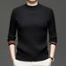 Pure Autumn Winter New Anti-Pilling Sweater Men's Round Neck Jacquard Base Shirt Casual Warm Knitted Top Inner Wear_viptrois.com