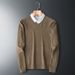 Men's Knitted Sweater V-neck Sweater With Warm Fashion Business Casual B3017_viptrois.com