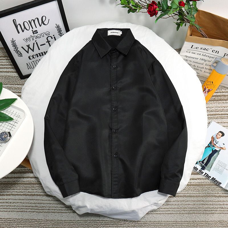 Professional Business Shirt For Men, Student Graduation Photo Formal Fit Long Sleeve Plus Size White Shirt, Unisex_viptrois.com
