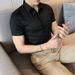 Men's Clothing Summer Short Sleeved Mercerized Shirt Men's Solid Color Non Iron Anti Wrinkle Business Senior Shirt_viptrois.com