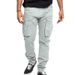 Men's Summer New Loose Workwear Pants Drawstring Multi-Pocket Straight Leg Pants_viptrois.com