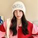 Instagram style woolen with simple letters embroidered warmth ear protection, versatile knitted autumn and winter, hat_viptrois.com