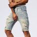 Men's Clothing Men's Five Point Denim Casual Short Ripped Slim Summer Shorts_viptrois.com