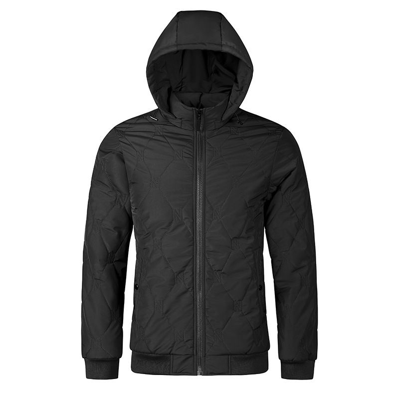 2025 Autumn And Winter New Thermal Jacket Casual Versatile Simple Solid Color Removable Hat Men's Jacket_viptrois.com