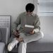 New Trendy Zipper Sweater Men's Polo Casual Long Sleeve Solid Color Knitted Sweater Top Coat Trendy_viptrois.com
