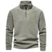 Men's Autumn And Winter New Style Stand Collar Half Zip Long Sleeve Sweater Stand Collar Cross Border Trend Cross Border Men's Polar Fleece Top_viptrois.com