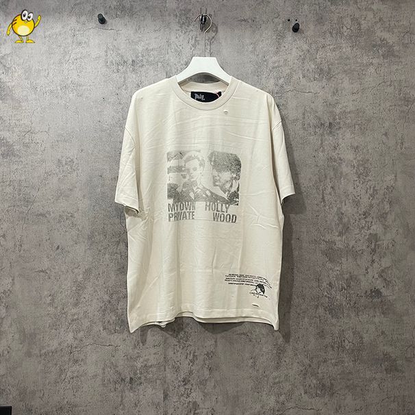 Camiseta PALY De Algodón Lavado Para Hombre Y Mujer, Estilo Vintage, Holgada, Casual, Cuello Redondo, Con Agujeros, Diseño Desgastado_viptrois.com