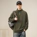 Men's Half-zipper Sweater 2025 New Autumn American Trendy Brand Solid Color Long Sleeves_viptrois.com