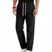 Men's Clothing Summer Men's Commuter Casual Trousers High Street Style Simple Sporty Loose Fit Drawstring Straight Leg Breathable_viptrois.com