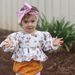 Kid's Clothing Children's Floral Round Neck Waist Top_viptrois.com
