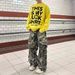 Men's Clothing Spring And Autumn Retro Heavy Camouflage Loose Trousers For Men And Women With Multi Pocket Design Wide Leg Overalls For Men_viptrois.com