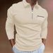 2025d Flat Fabric Silky Comfortable Polo Shirt Men's Plus Size Summer Thin Solid Color Long Sleeve_viptrois.com