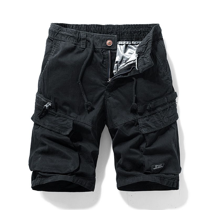Men's Clothing Men's Summer New Zipper Multi Pocket Trendy Retro Workwear Shorts_viptrois.com