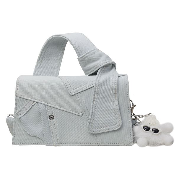 Handba For Women, Fashionable Patchwork Crossbody Niche And Versatile Casual Shoulder Ba, Simple Denim Small Square_viptrois.com