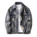 Men's American Style Trendy Jacquard Denim Jacket High Street Retro Loose Straight Leg Jeans Suit For Spring Autumn_viptrois.com