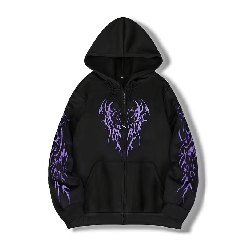Y2K Graphic Zip-Up Hoodie – Retro Streetwear Pullover With Bold Print (Unisex, S-5XL, Multi-Color, Oversized Fit)_viptrois.com