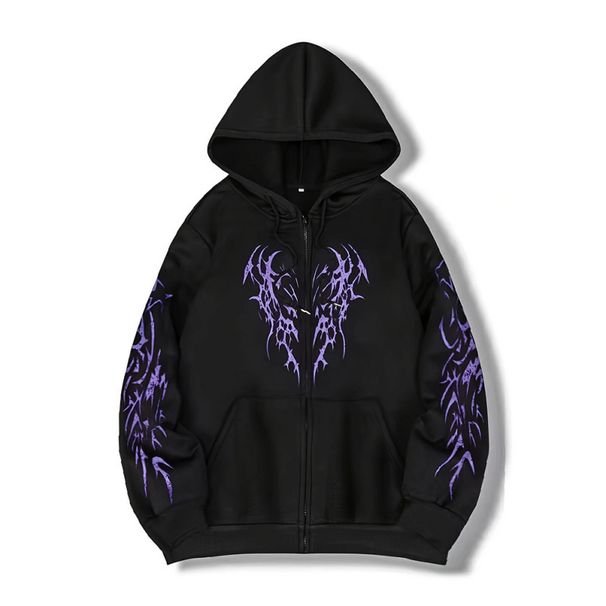 Y2K Graphic Zip-Up Hoodie – Retro Streetwear Pullover With Bold Print (Unisex, S-5XL, Multi-Color, Oversized Fit)_viptrois.com