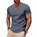 Men's Clothing Hot Selling V Neck Shirt Quick Drying Skin Friendly Loose Solid Color Short Sleeved T Shirt_viptrois.com